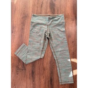 Lululemon Align Crop Leggings Space Dye Teal gray Women's Size 6 Athletic